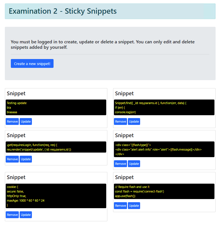 Sticky Snippets